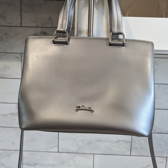 NWOT Silver Longchamp Honore Handbag - Picture 6 of 14